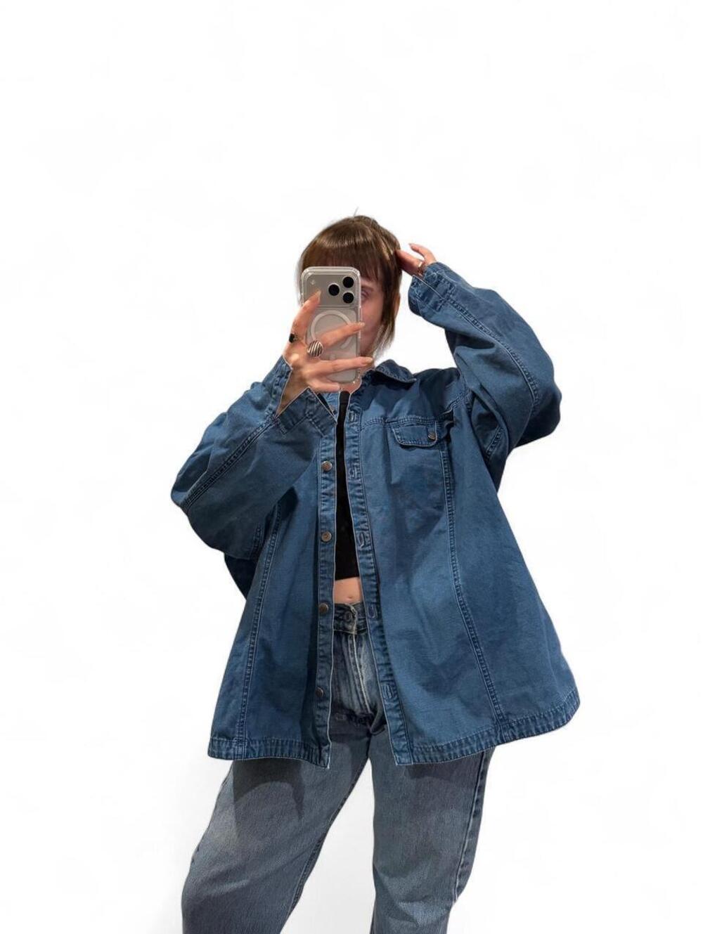 Vintage 90’s Blue Denim Chore Shirt Jacket